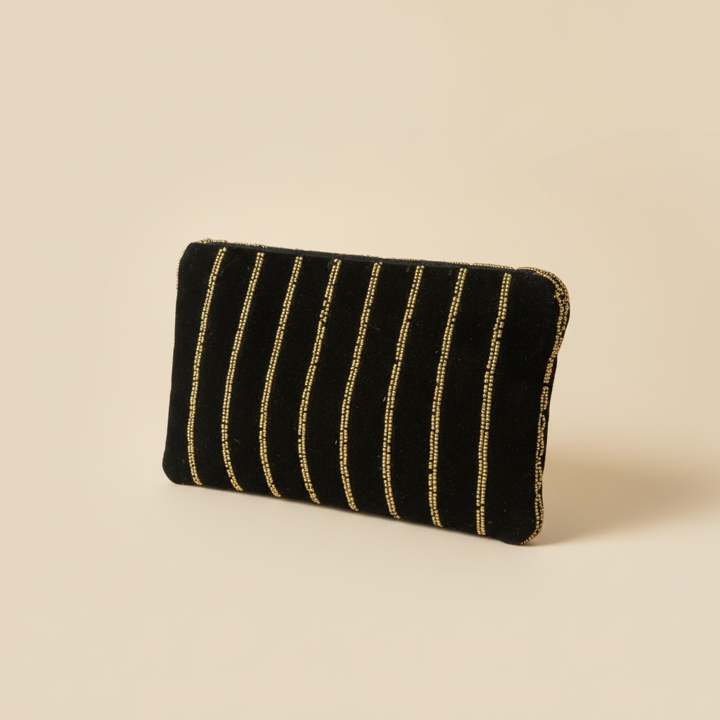 Cartera terciopelo negra