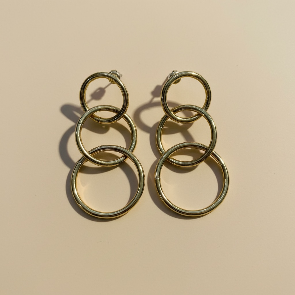 Triple aro acero dorado
