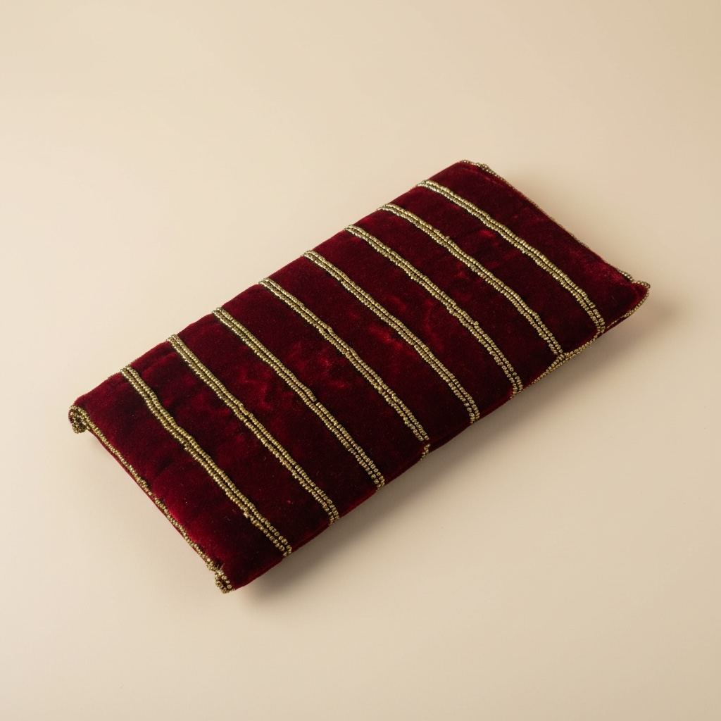 Cartera terciopelo burdeos