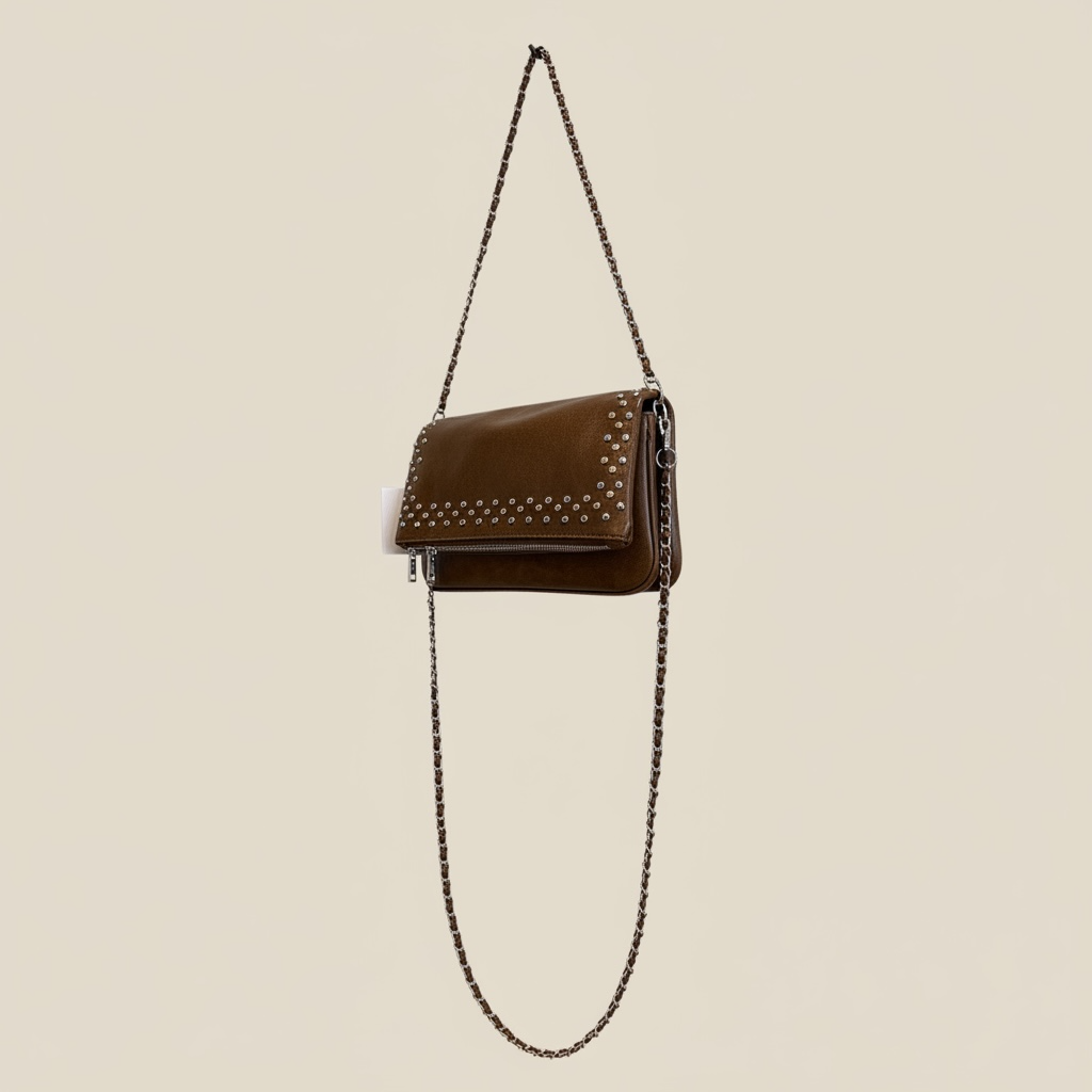 Bolso doble cadena efecto piel