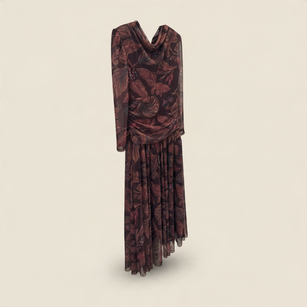 Vestido hojas tul