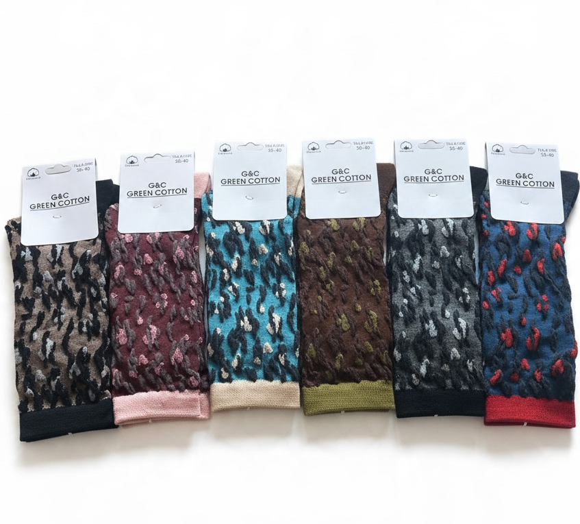 Calcetines leopardo 34/40 98% algodón