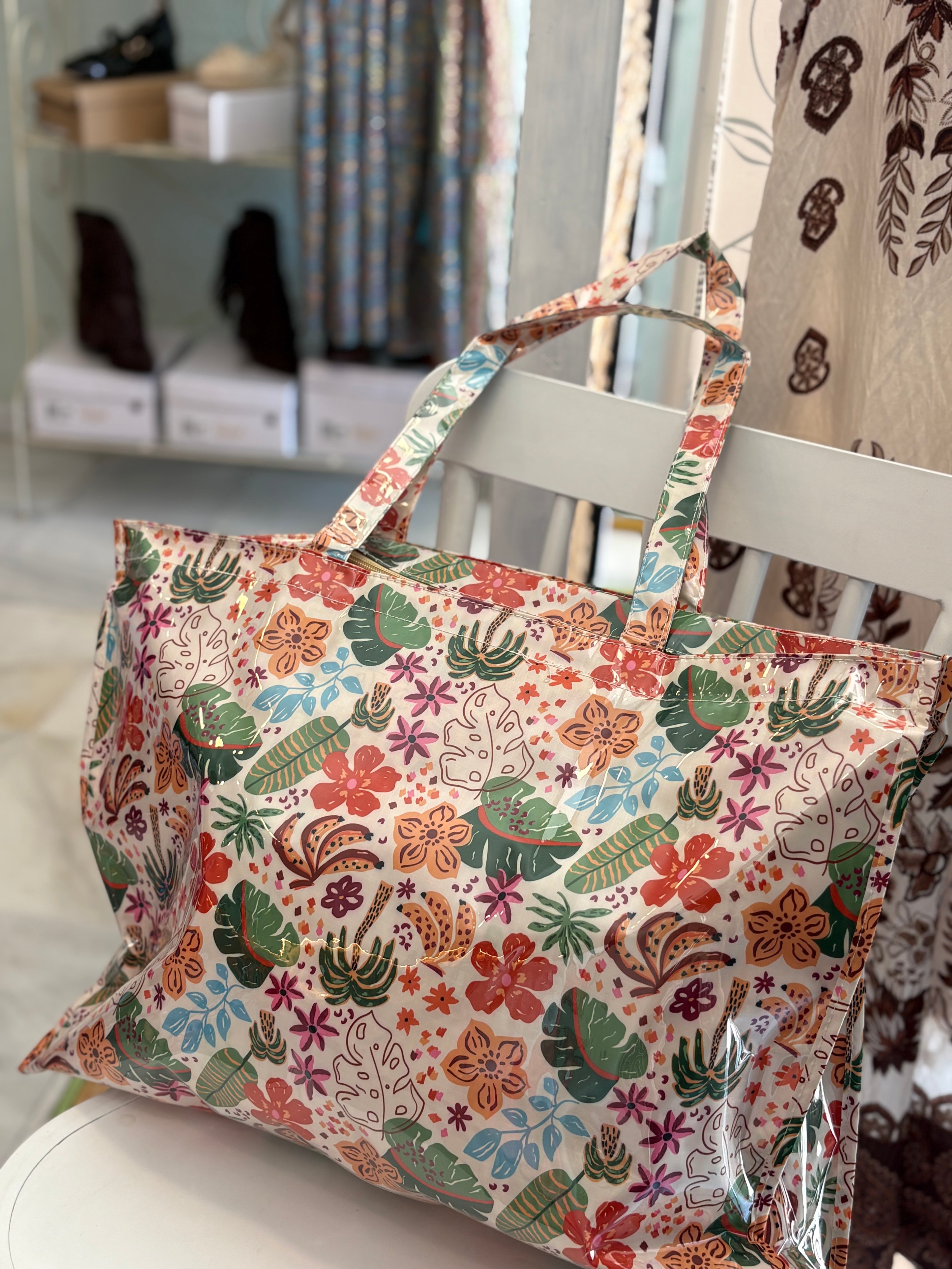 Bolso playa plastificado con cremallera