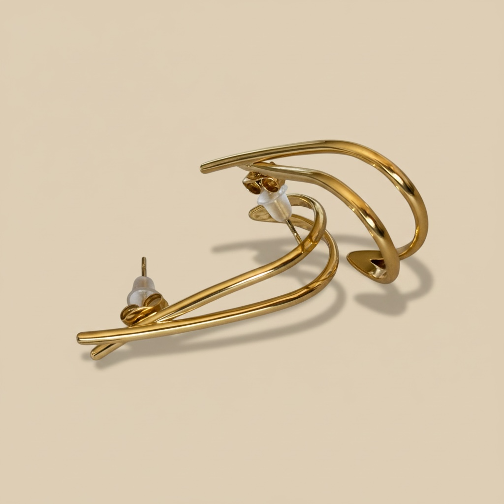 Pendientes acero dorado