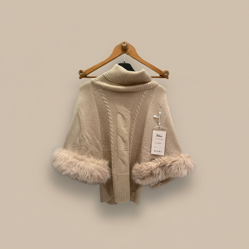 Poncho con pelo