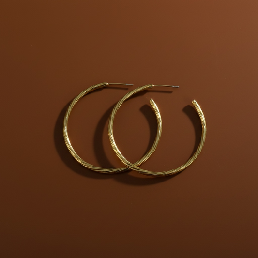Aros acero dorado