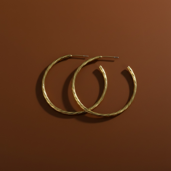 Aros acero dorado