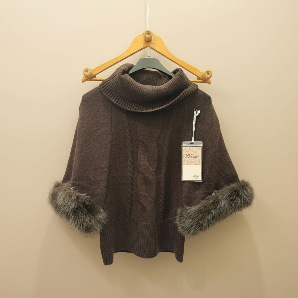 Poncho con pelo
