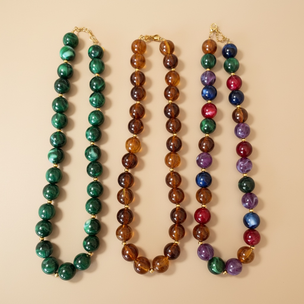 Collar bolas colores