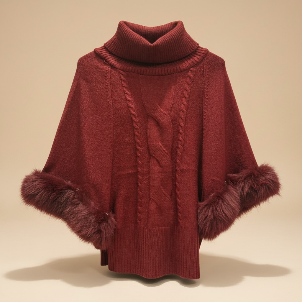 Poncho con pelo