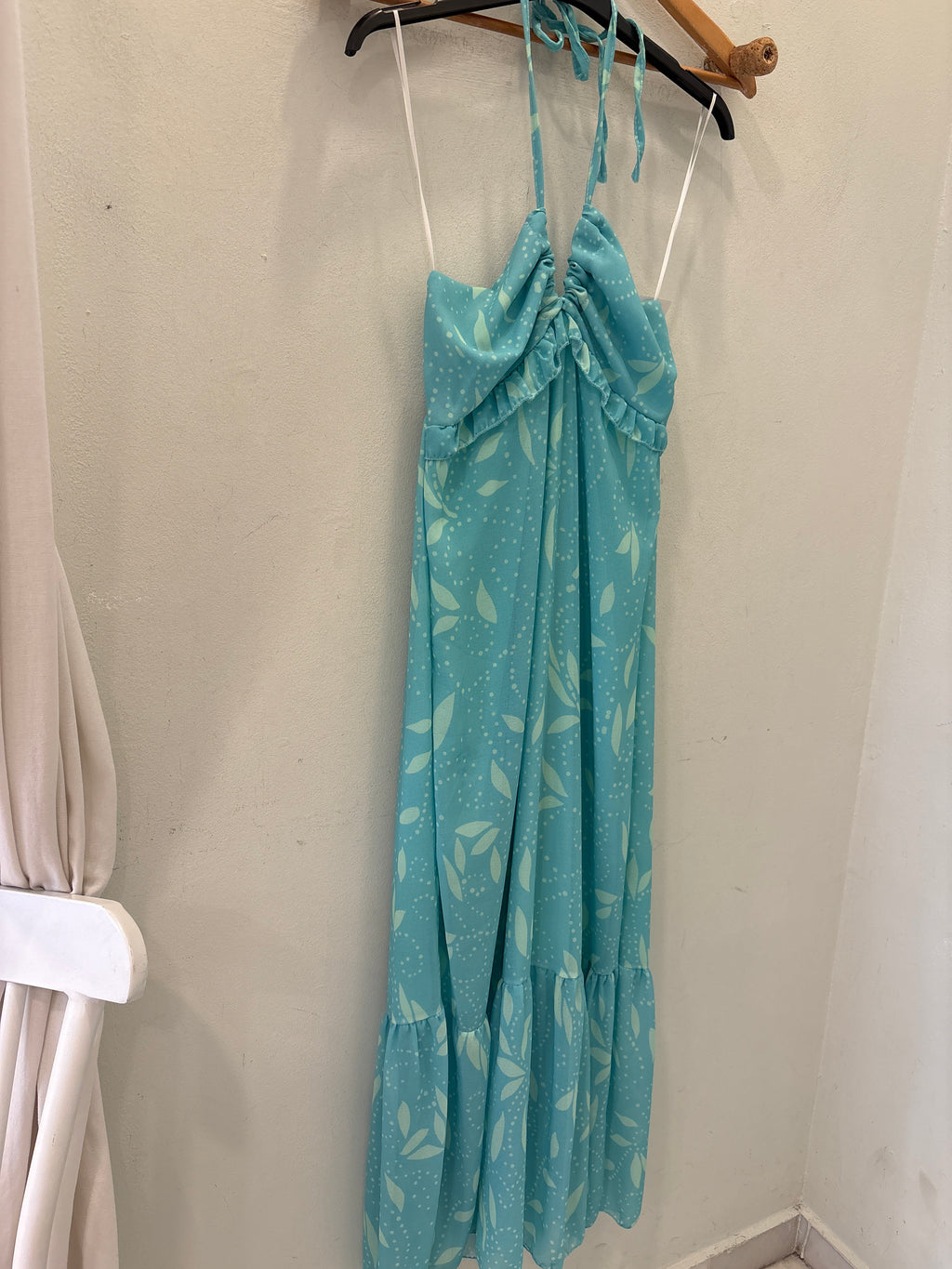 Vestido gasa turquesa