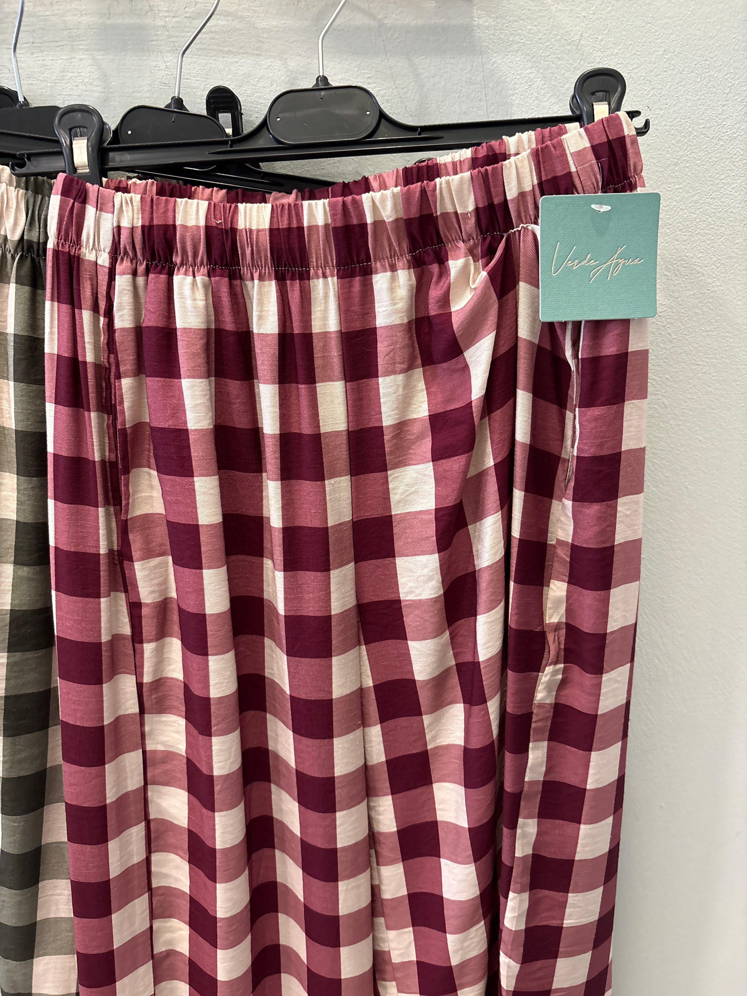 Pantalón Cuadros con Costura Lateral