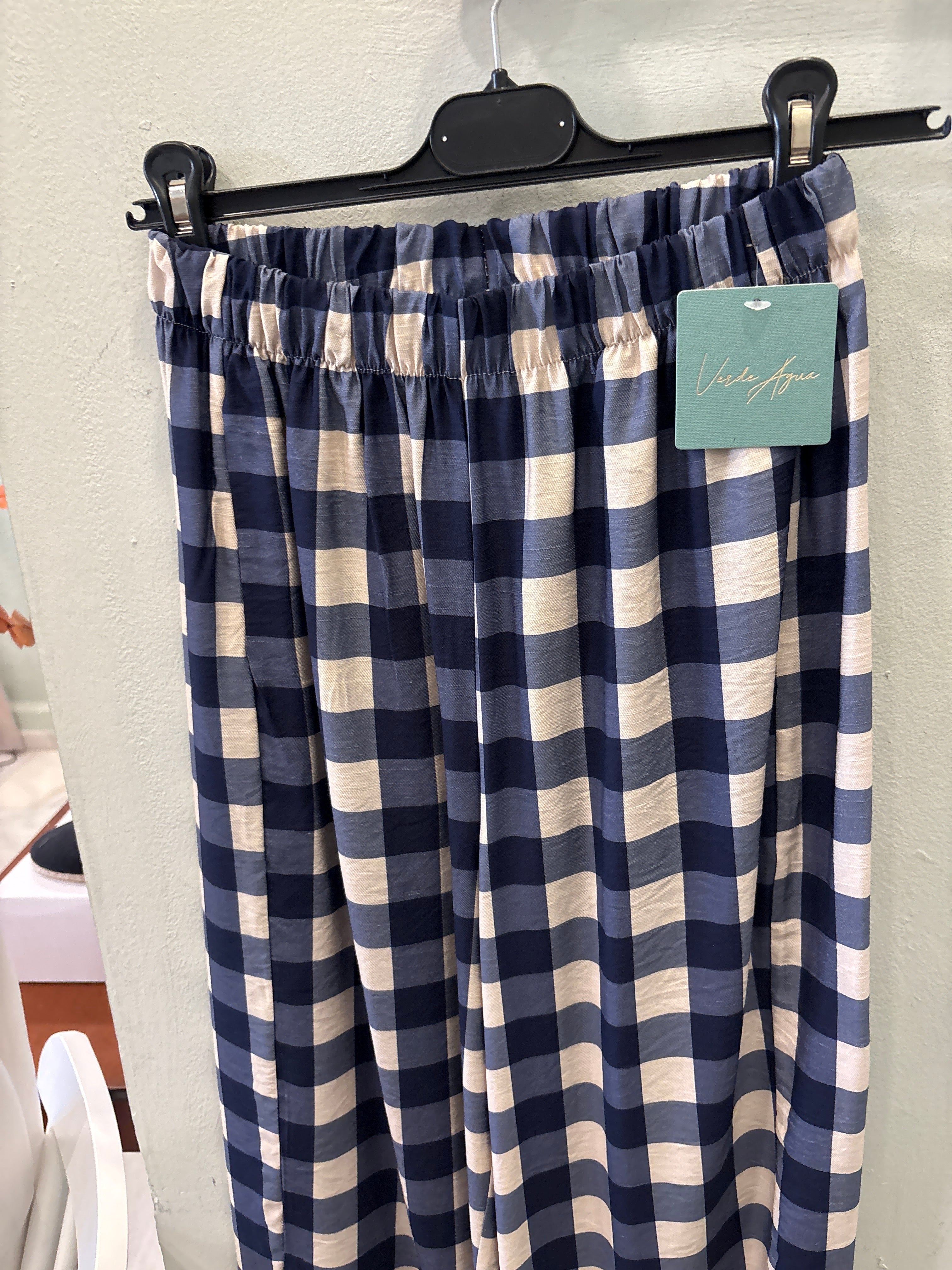 Pantalón Cuadros con Costura Lateral