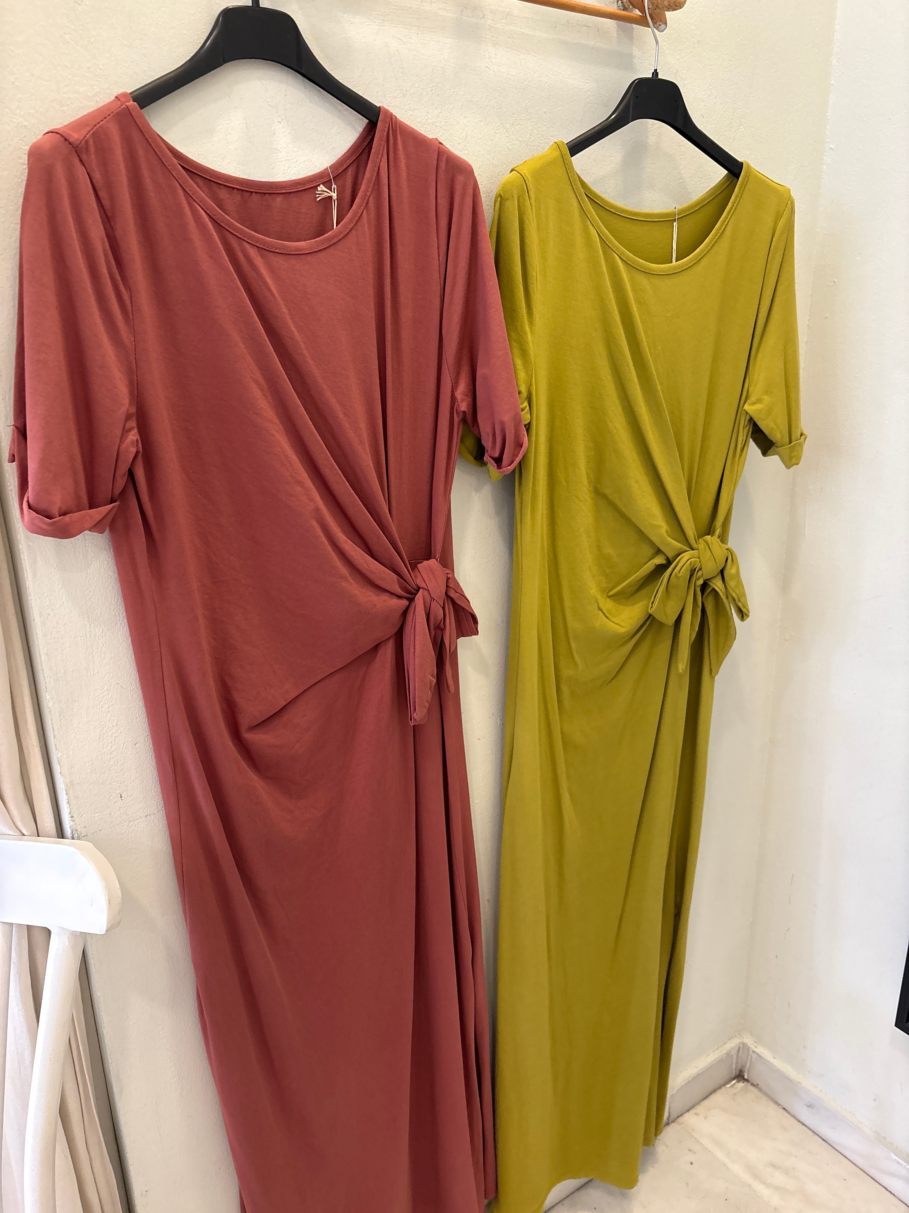 Vestido nudo algodón