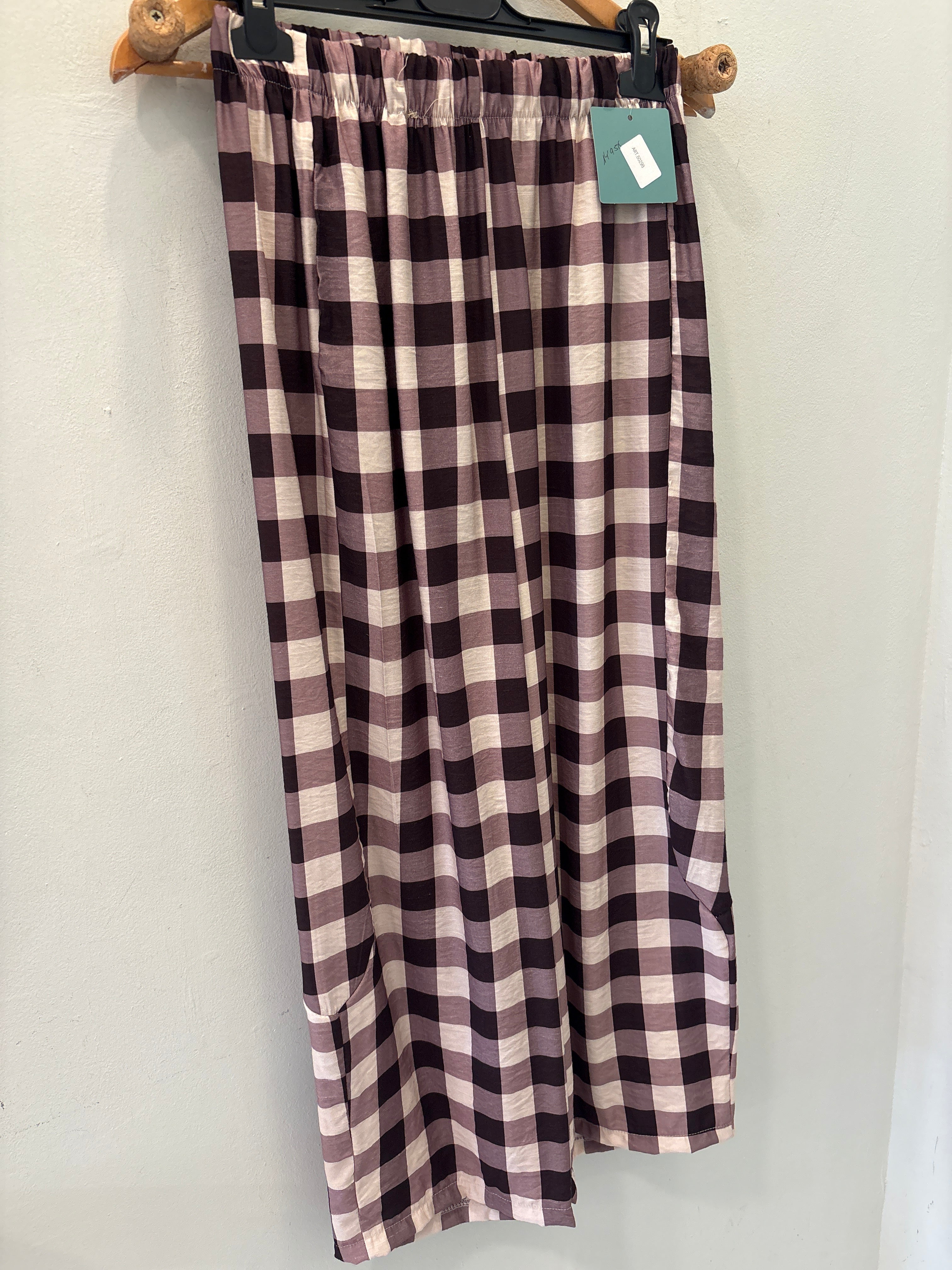 Pantalón Cuadros con Costura Lateral