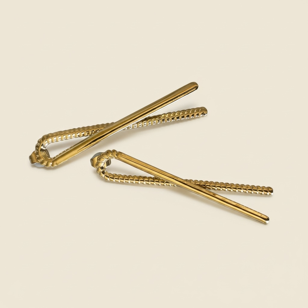 Pendientes nudo acero dorado