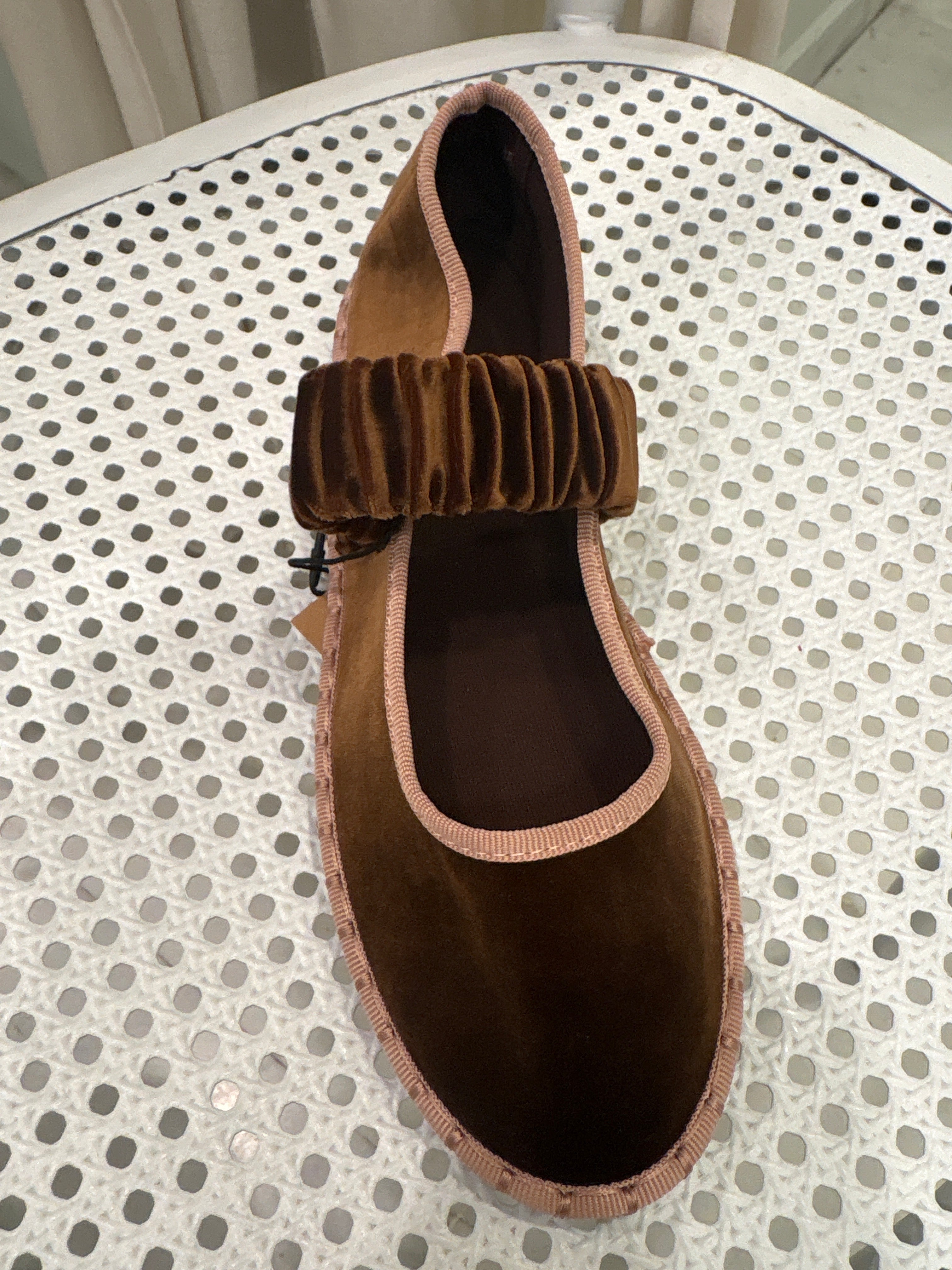 Mercedita elástico marrón y rosa