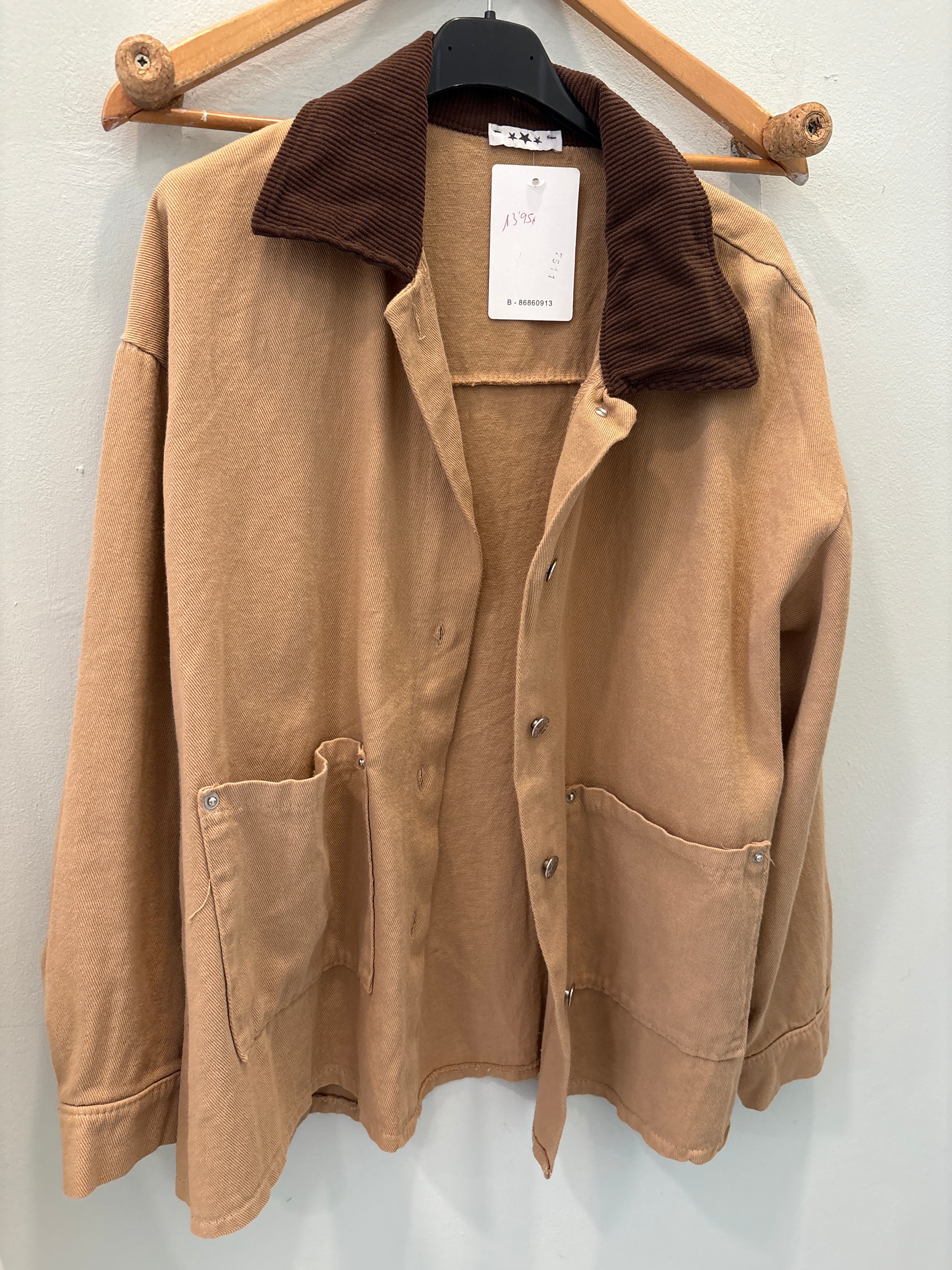 Chaqueta fina cuello pana talla única