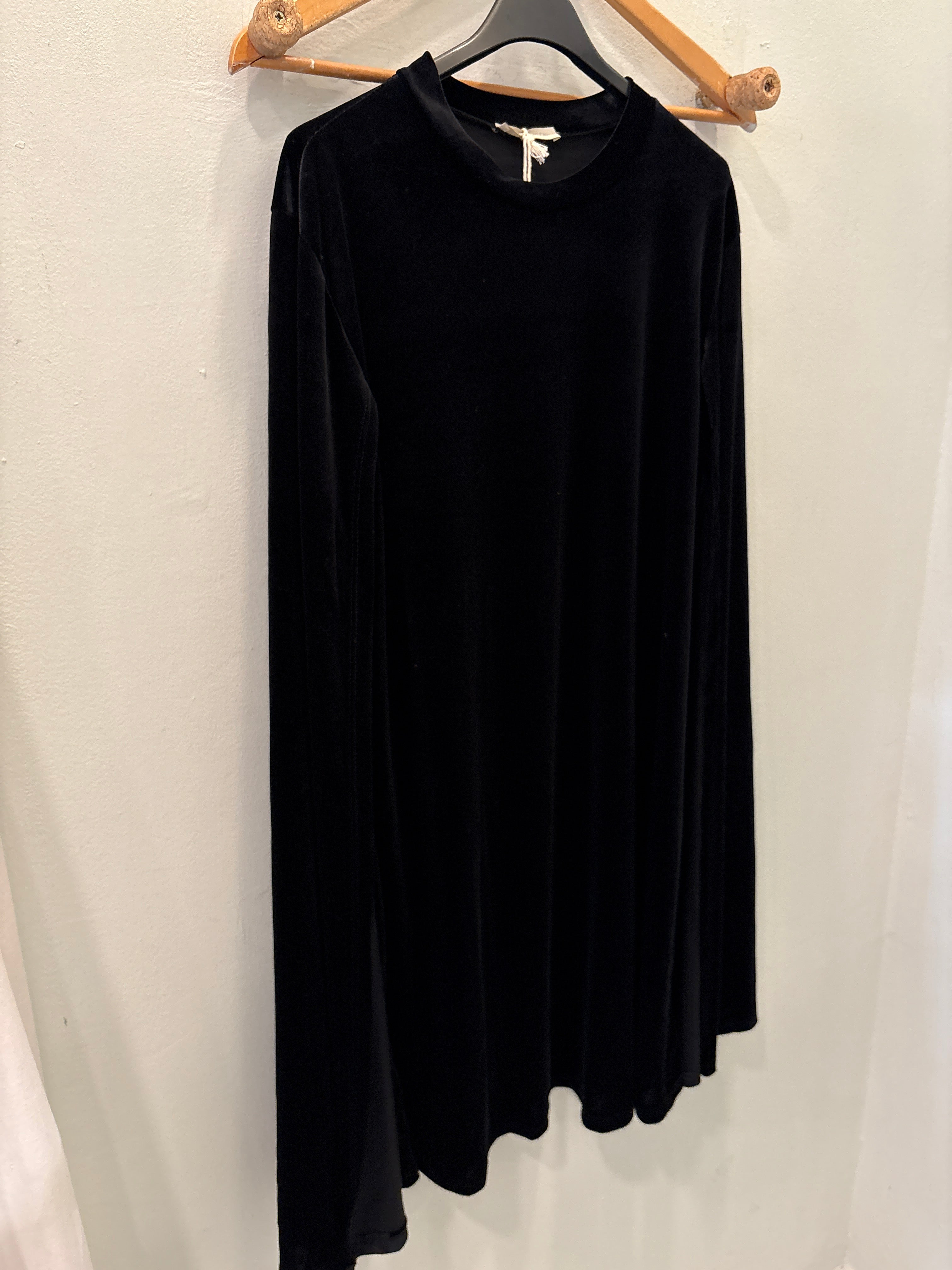 Vestido negro talla única terciopelo