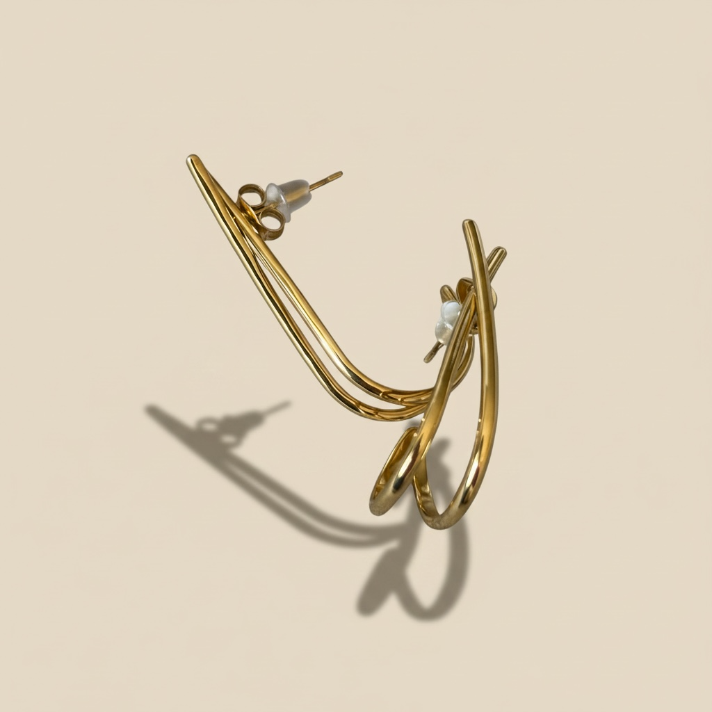 Pendientes acero dorado