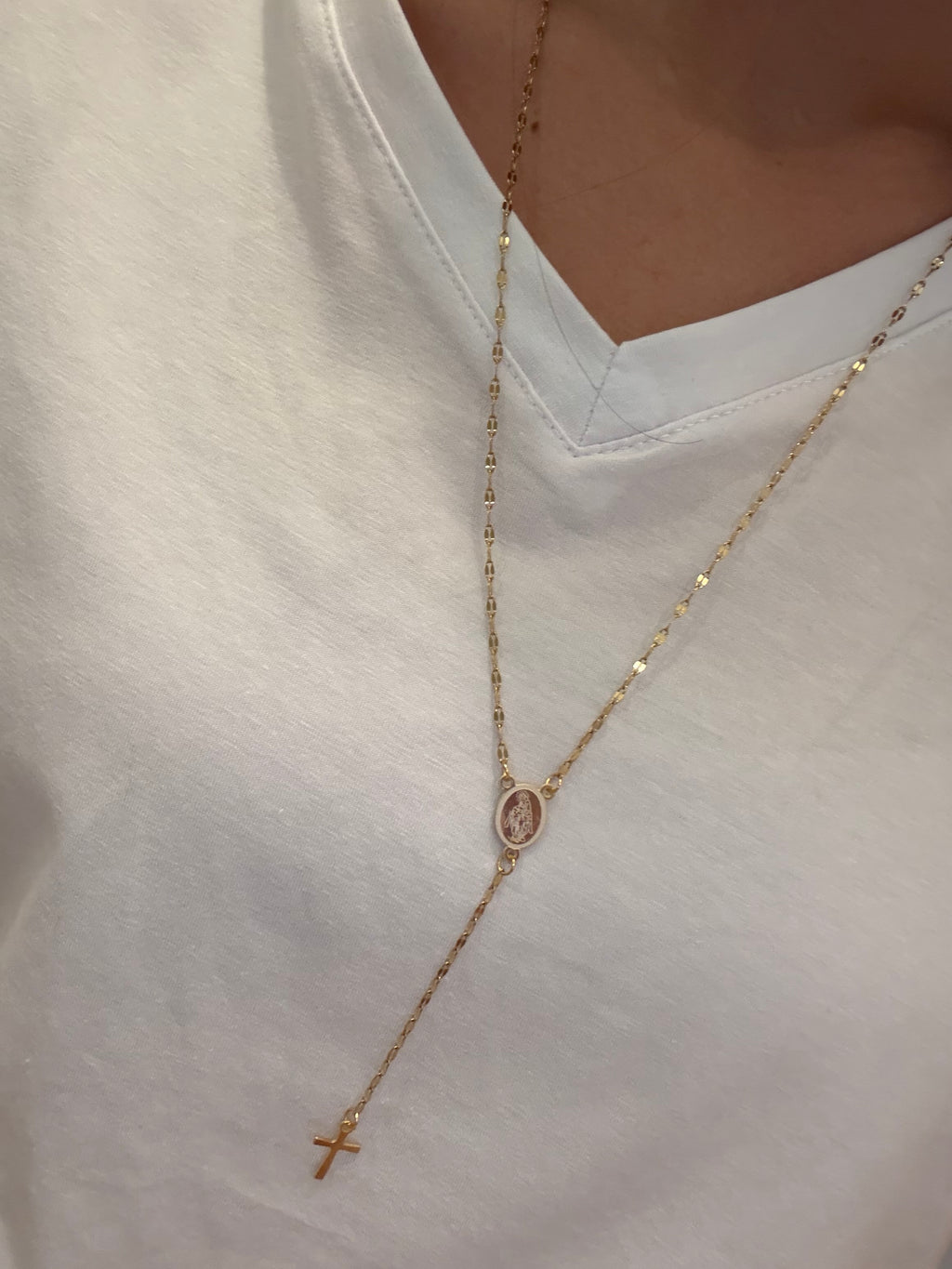 colgante virgen acero
