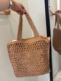 Bolso rafia con cremallera