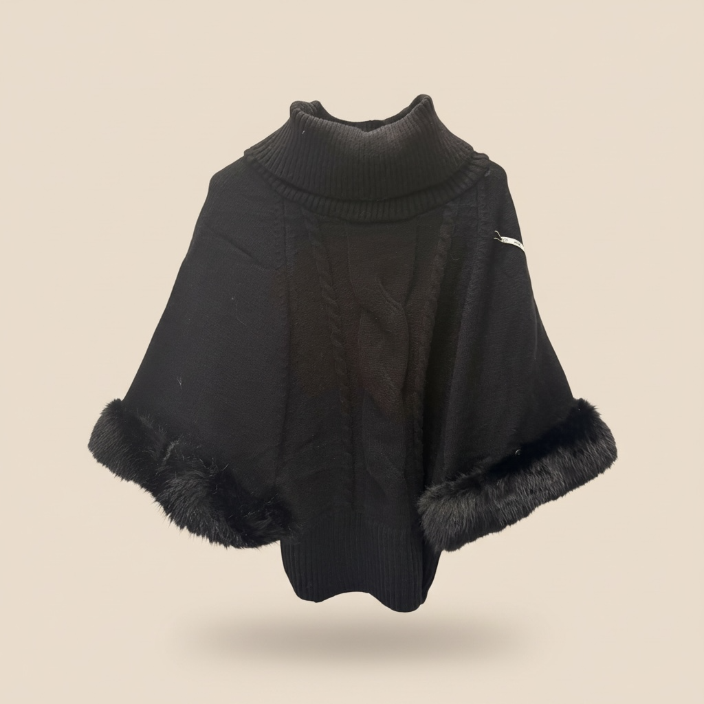 Poncho con pelo