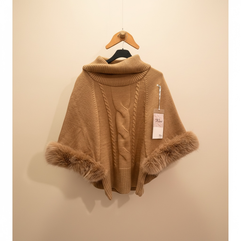 Poncho con pelo