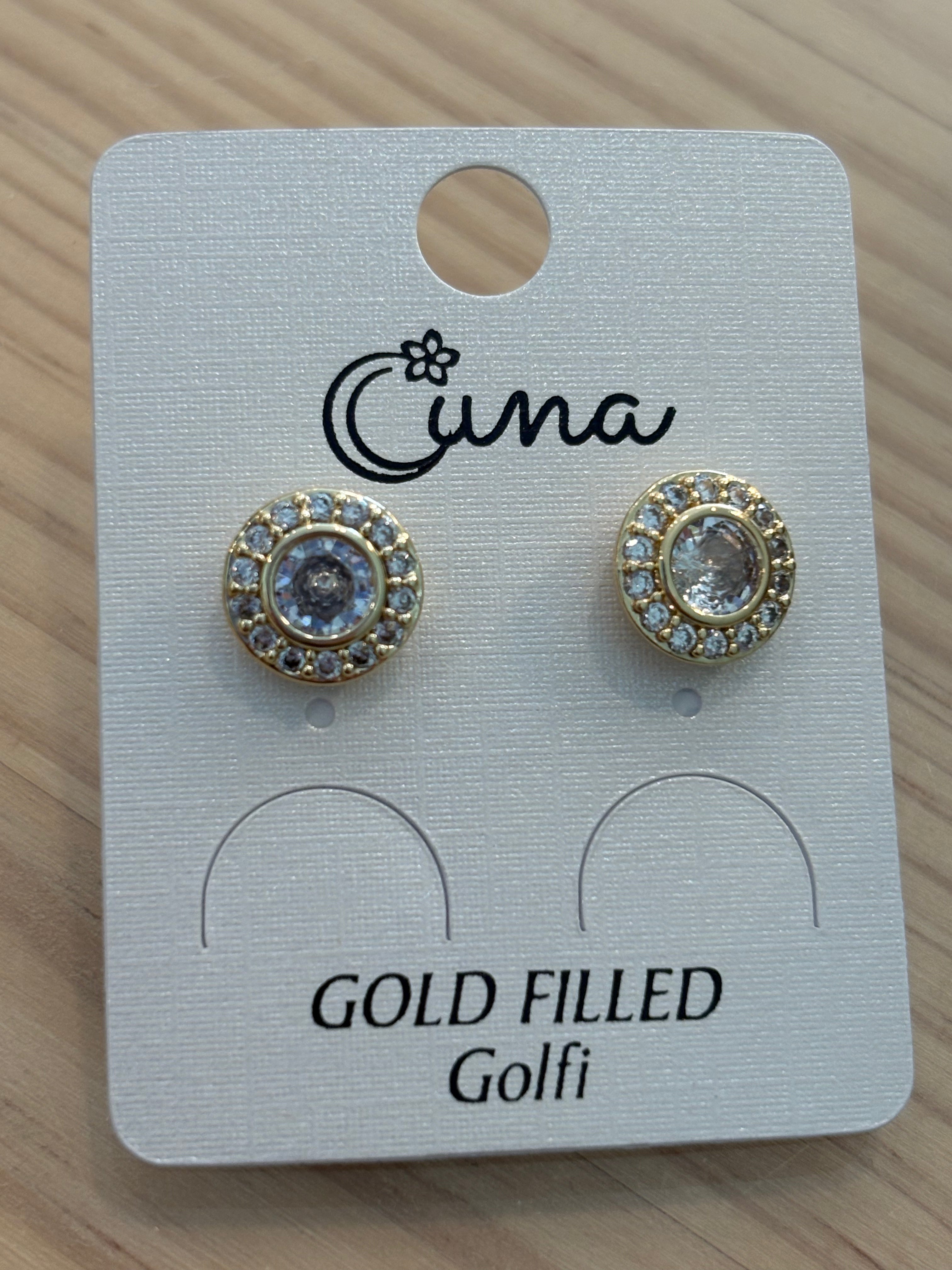 Pendientes brillo dorado acero inoxidable