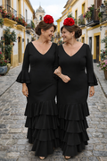 Traje flamenca negro ( 34/46 aprox)