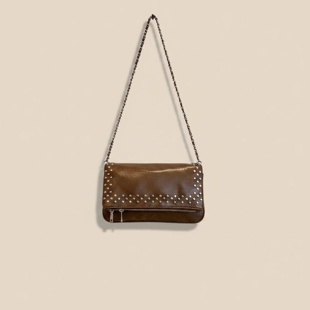 Bolso doble cadena efecto piel