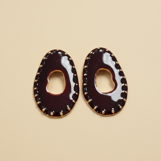 Pendientes burdeos acero #3