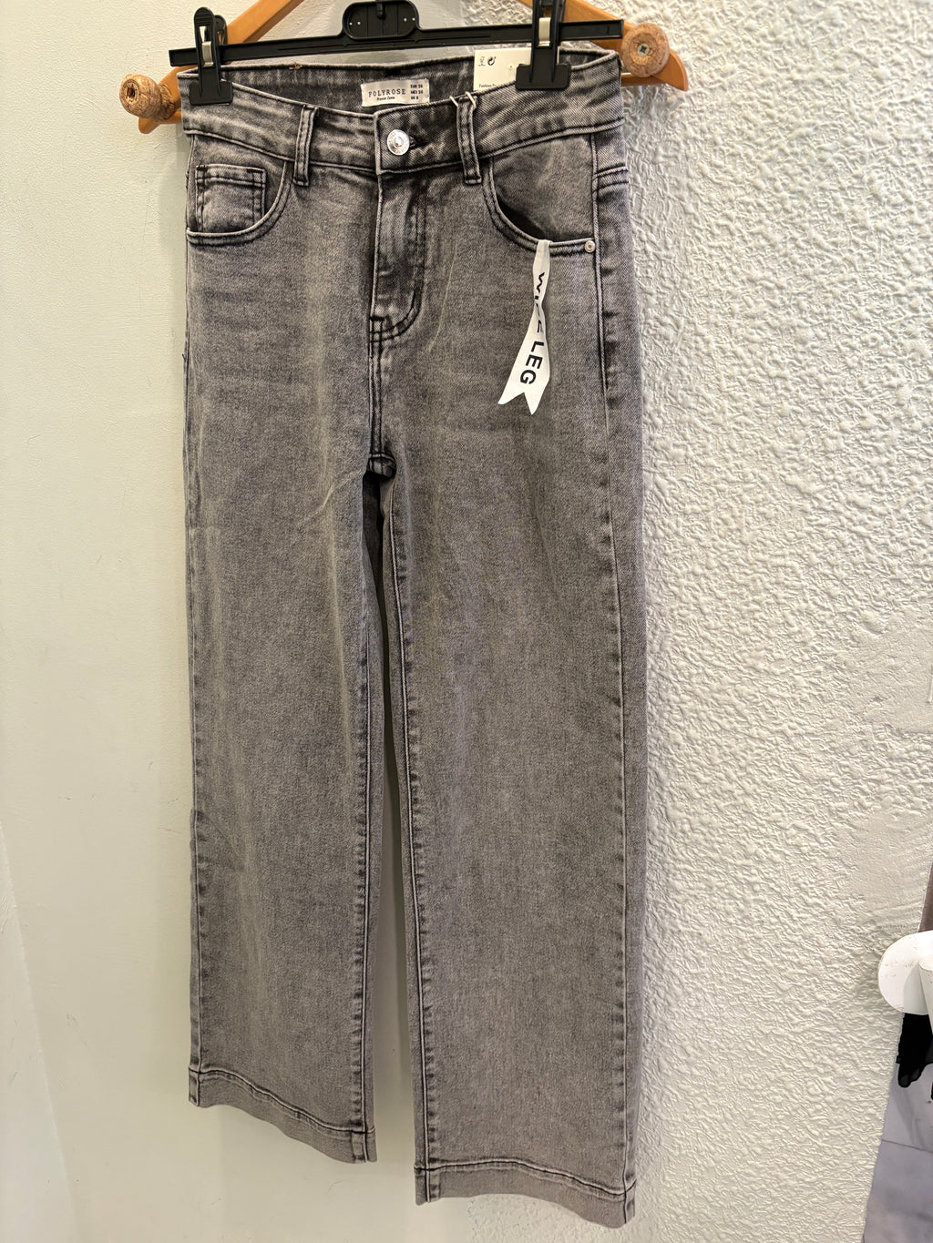 Vaquero wide leg gris