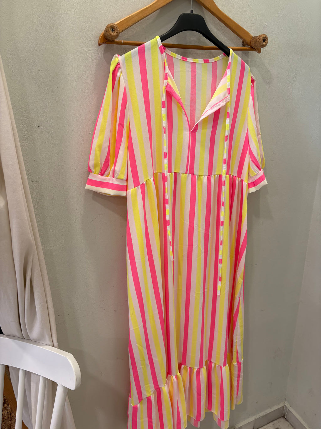 Vestido rayas flúor