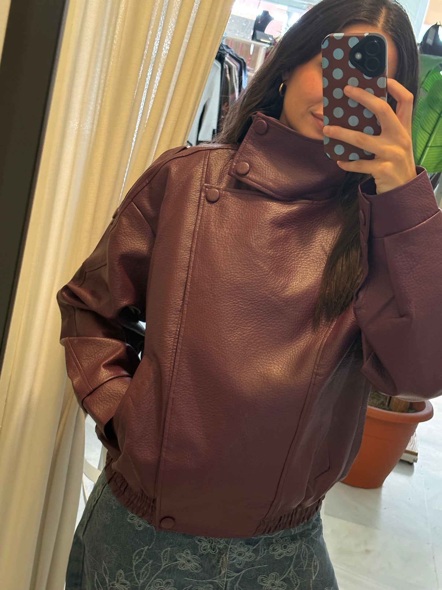 Chaqueta efecto piel