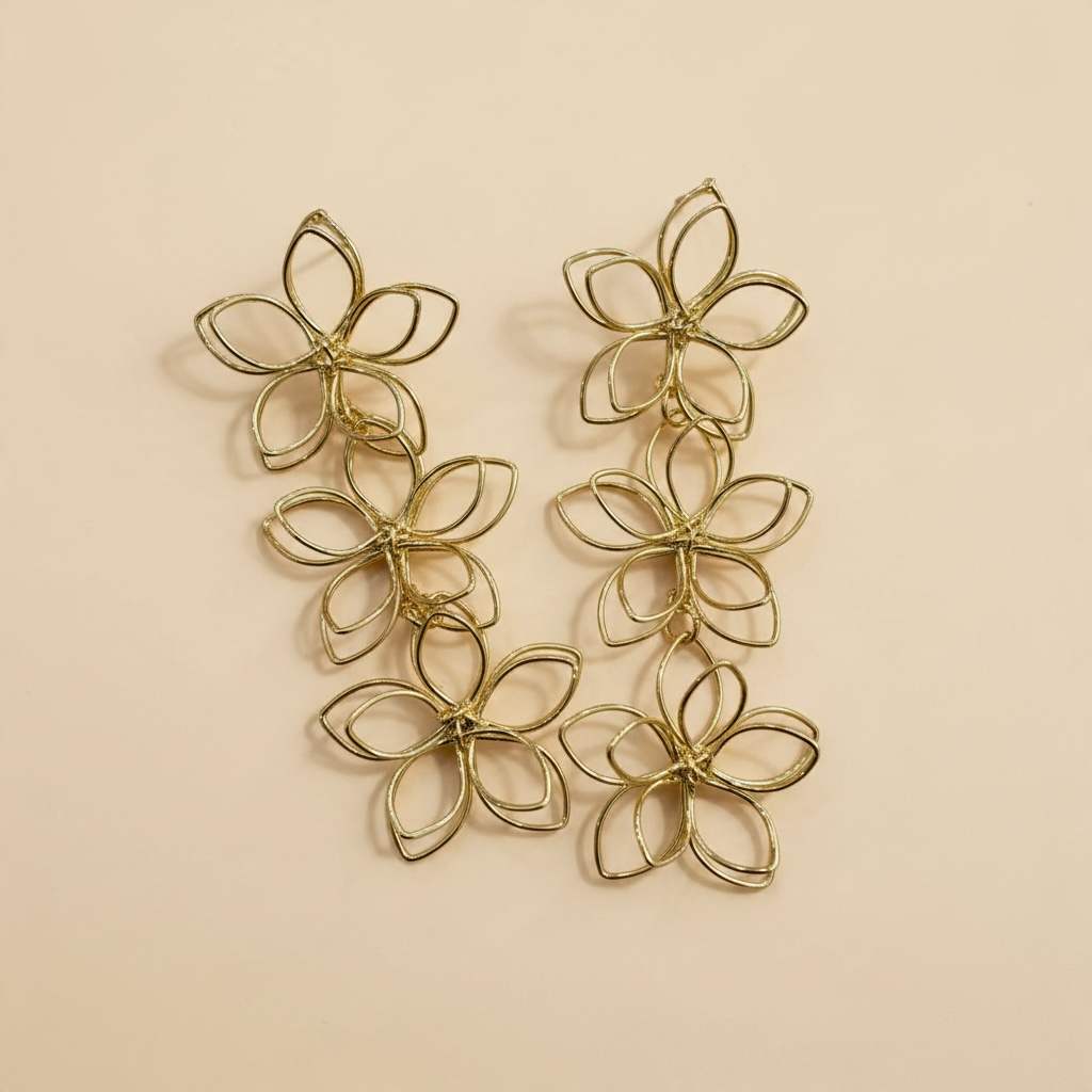 Pendientes flores acero