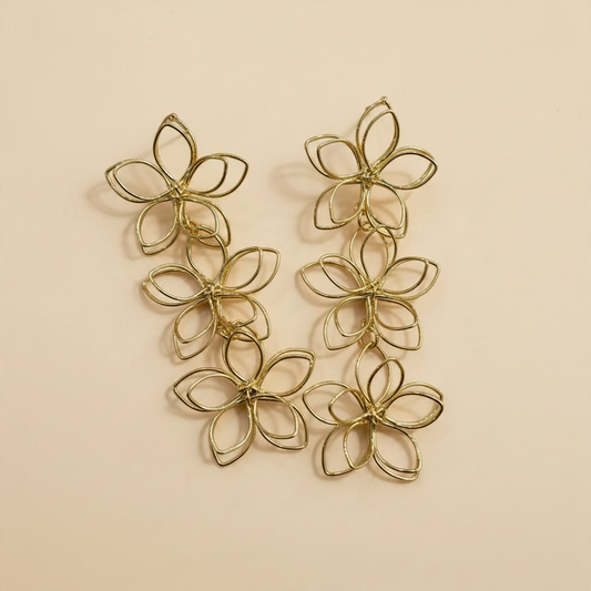 Pendientes flores acero