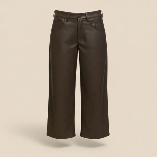 Pantalón poliepiel marrón