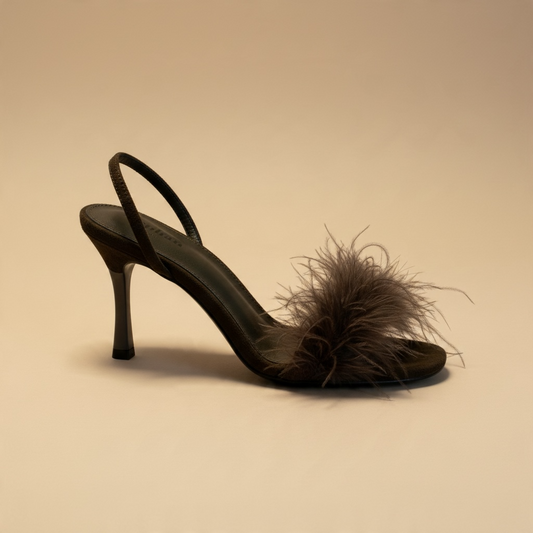 Zapato verde pluma