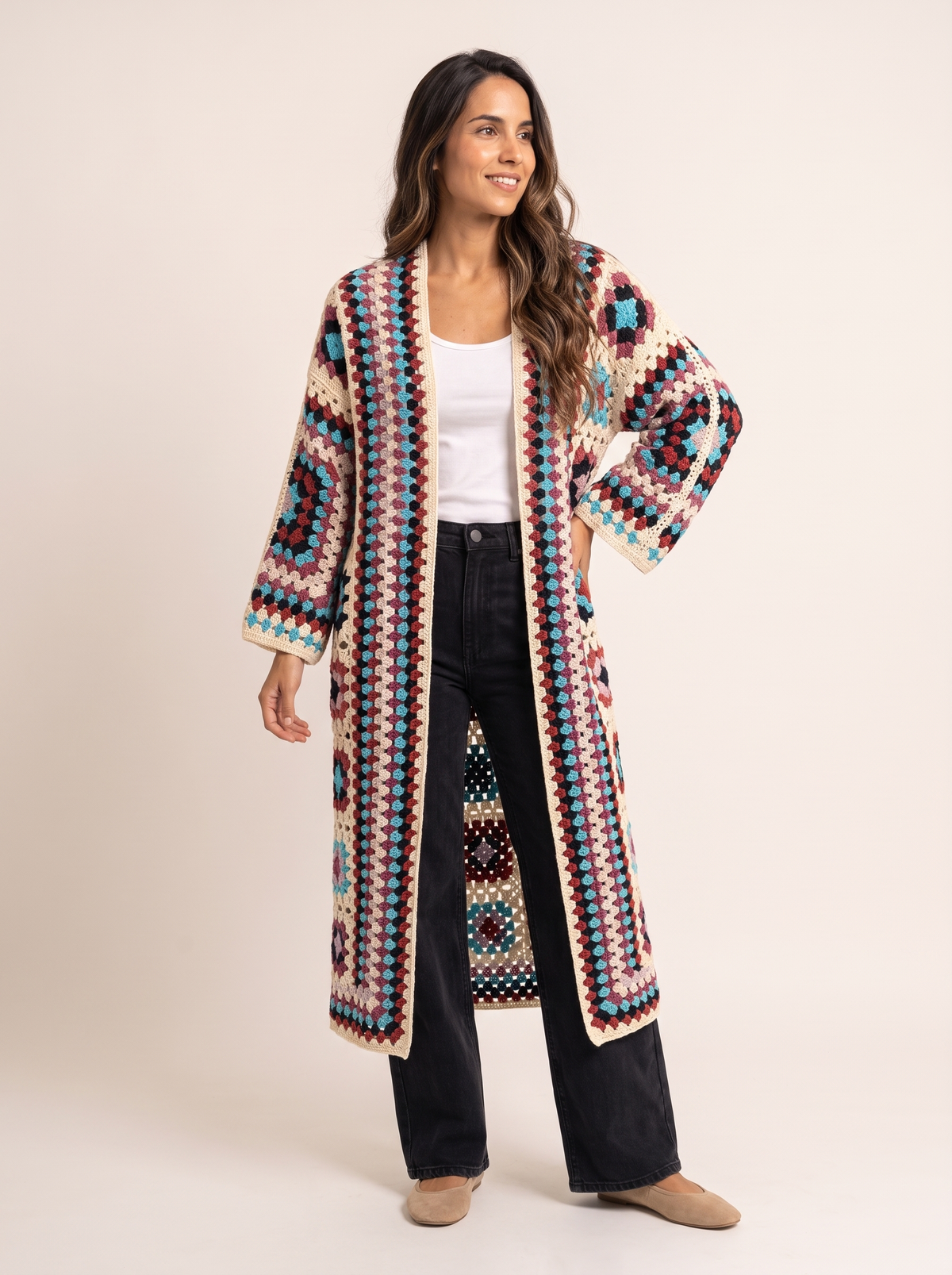 Chaqueta Larga Crochet