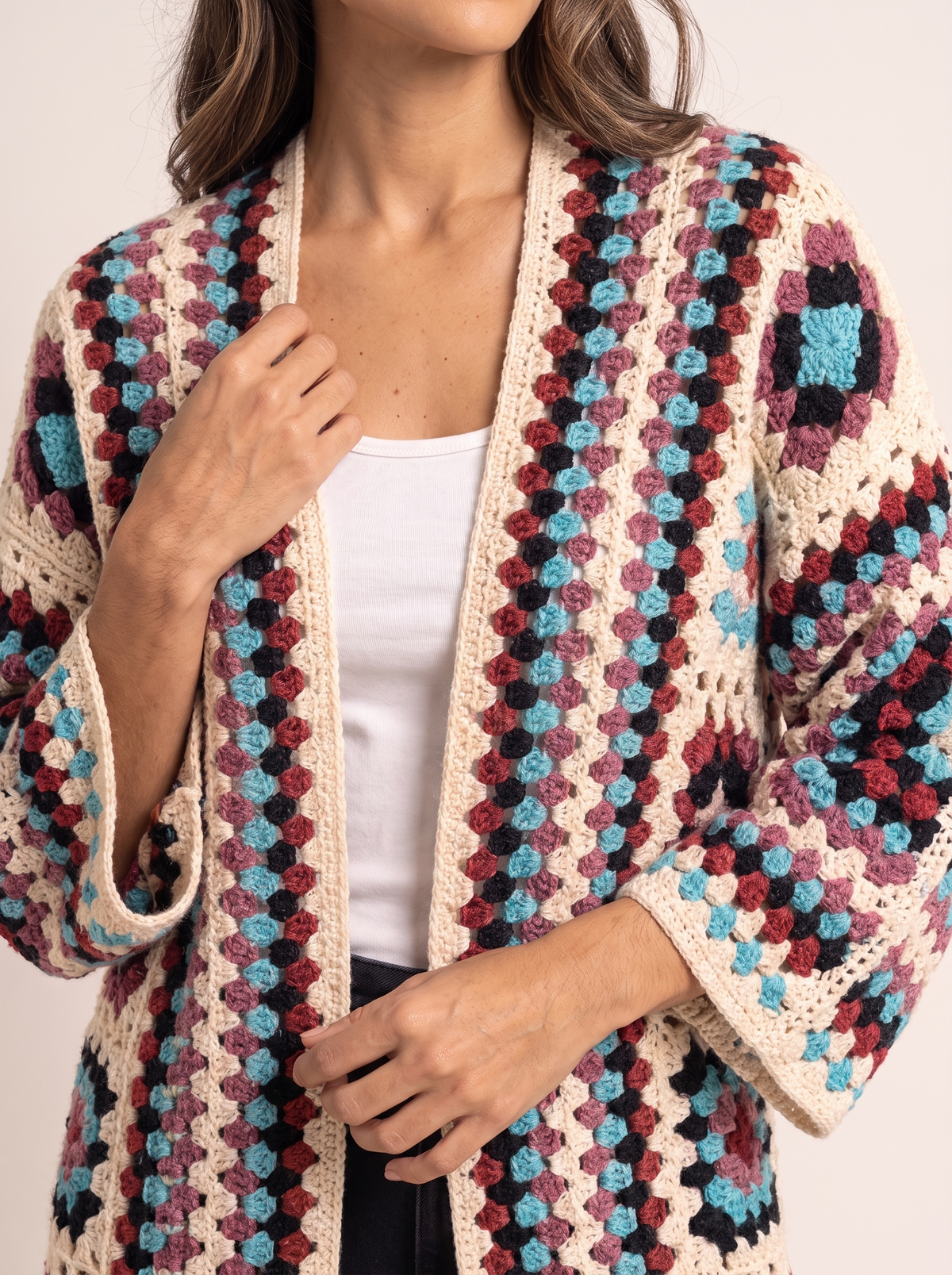 Chaqueta Larga Crochet